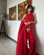 Silk sleeveless farshi set
