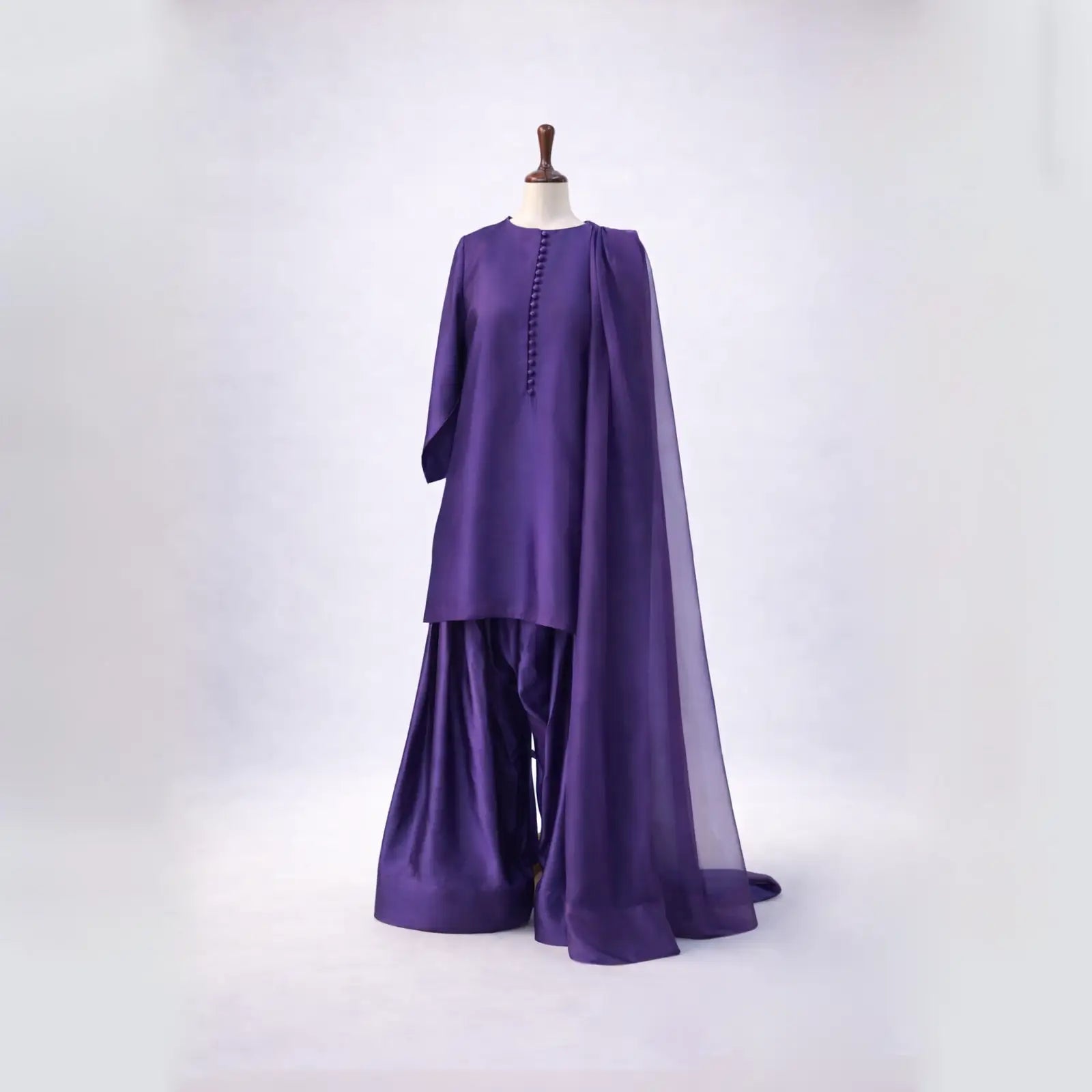 Purple Elegant Kurta Sharara Set